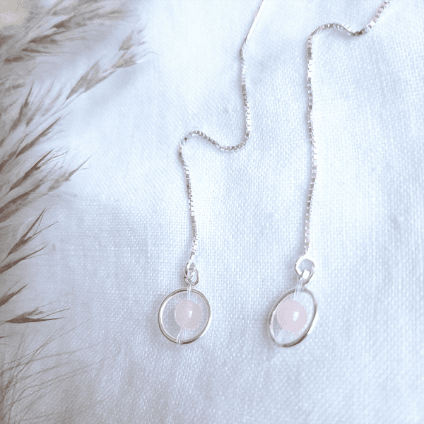 bijoux-pierres-boucle-oreille-cadeaux-femme-calcédoine rose-argent-lithoterapie-lithosophie-1